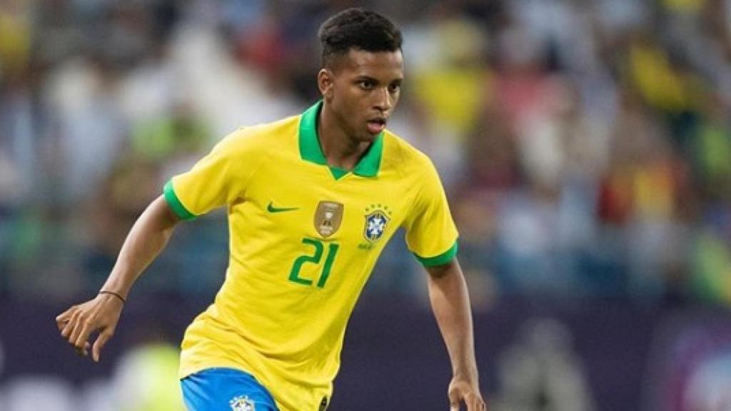 Rodrygo Goes, en un partido de la selección de Brasil