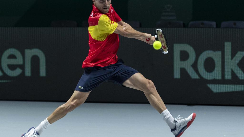 Bautista, durante un entrenamiento de la Davis.