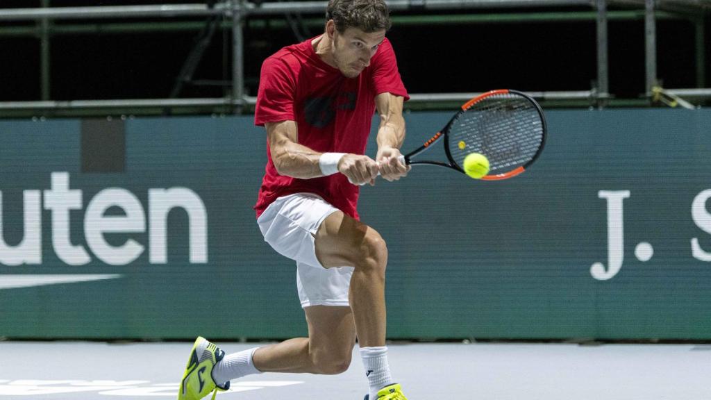 Carreño, en un entrenamiento en Madrid.