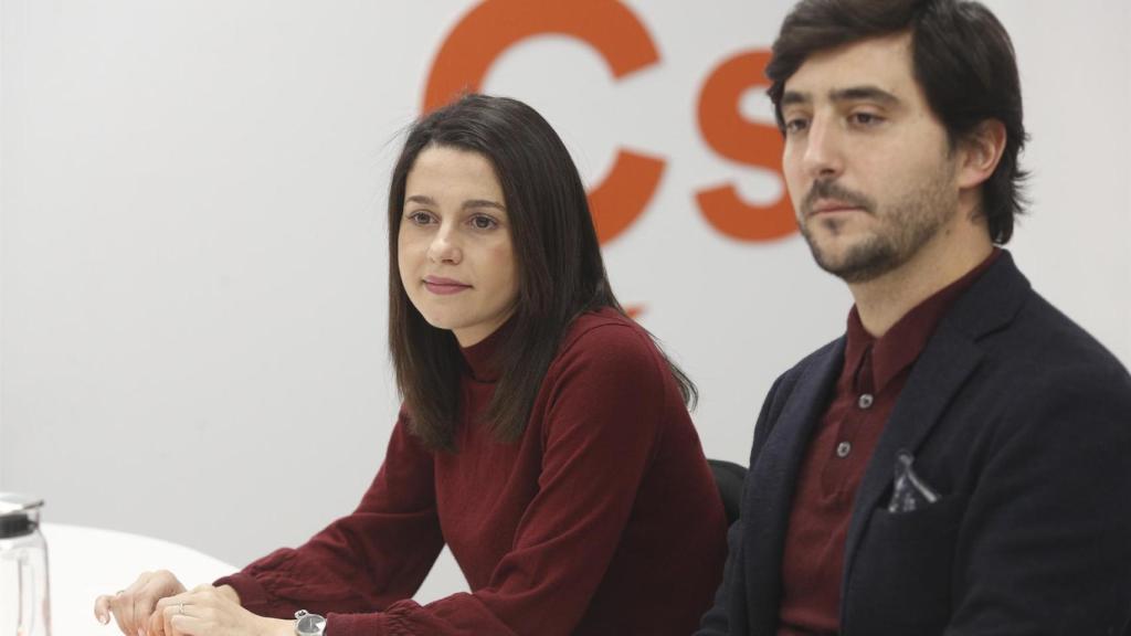 Arrimadas y Roldán, durante una Ejecutiva de Ciudadanos.