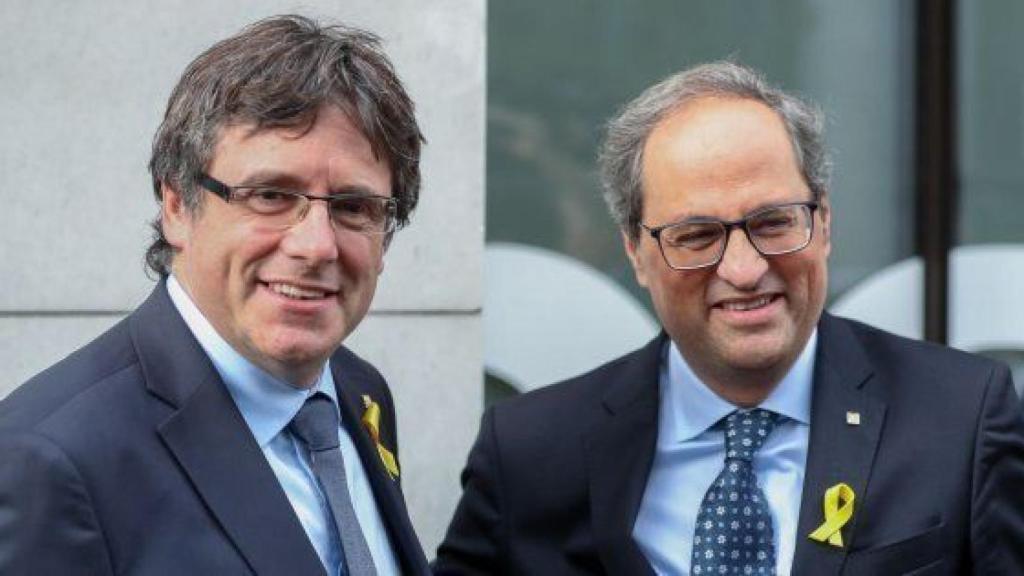 Carles Puigdemont y Quim Torra en Waterloo, Bélgica