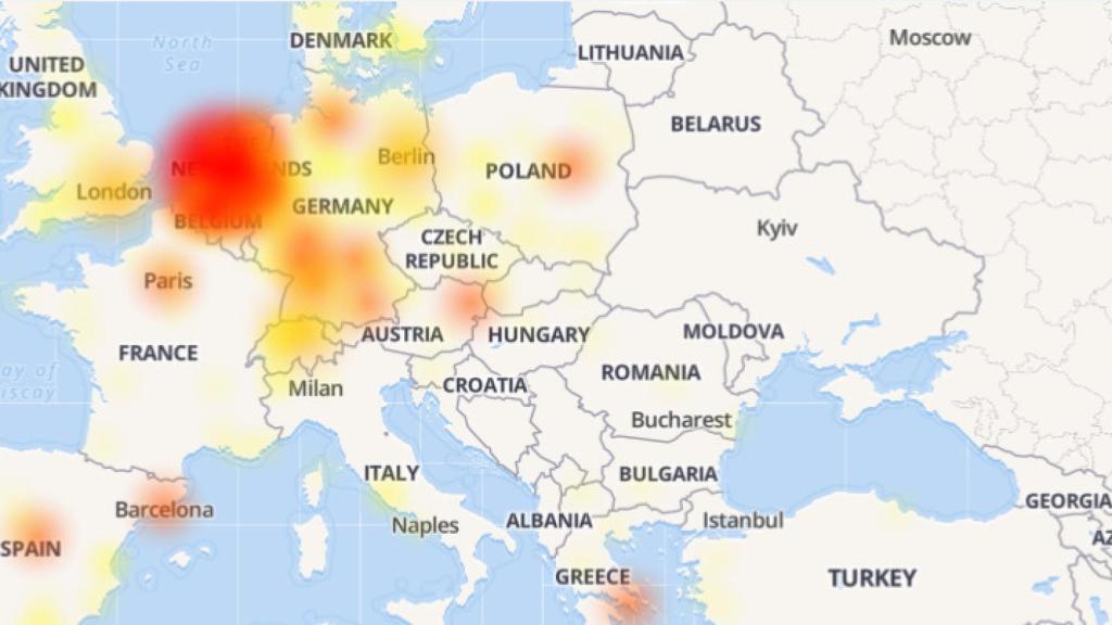 Captura de pantalla de Downdetector.com sobre la caída del servicio de Netflix.
