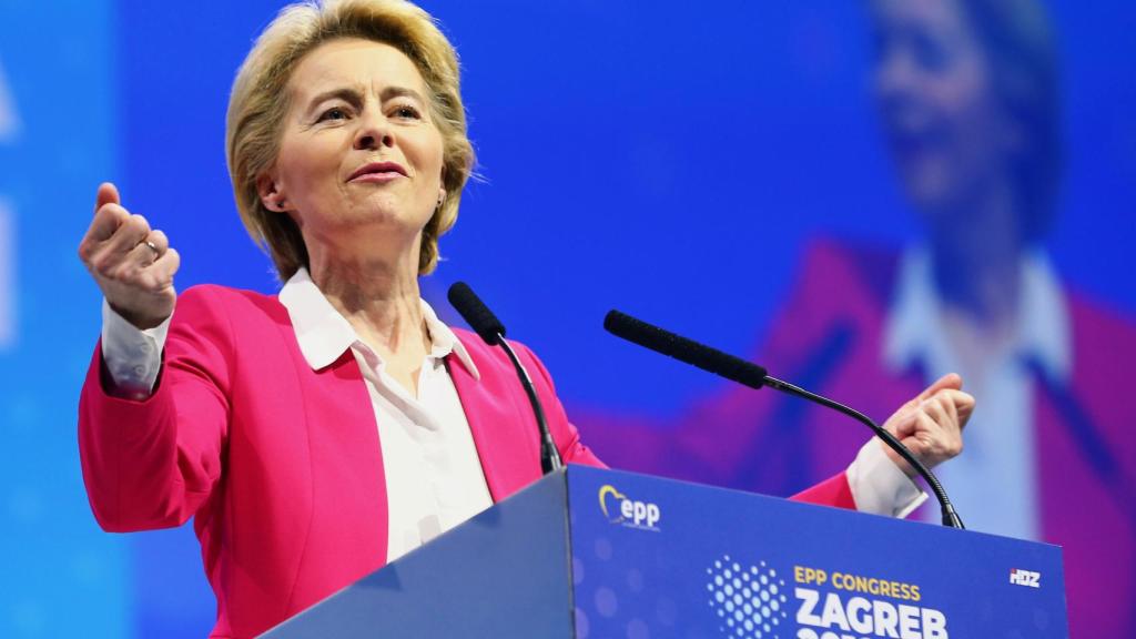 La presidenta electa de la Comisión, Ursula von der Leyen, este miércoles durante el congreso del PPE en Zagreb
