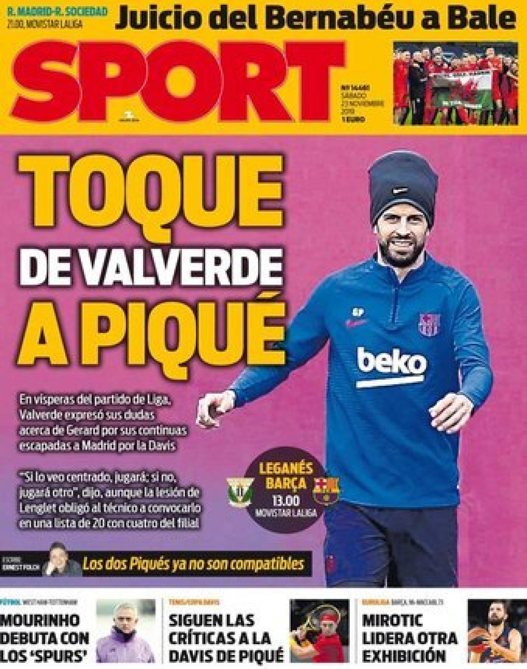 Portada SPORT (23/11/19)