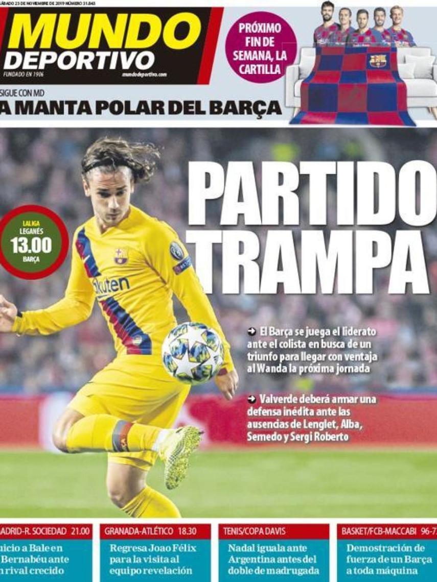 La portada del diario Mundo Deportivo (23/11/2019)
