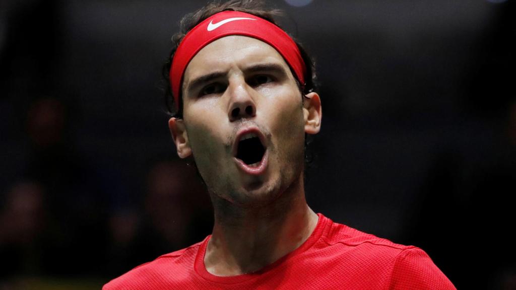 Nadal, celebrando un punto en el partido ante Evans.