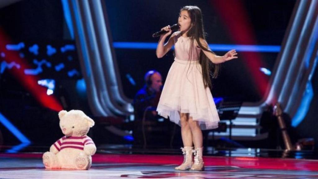 Melani García durante su participación en 'La Voz Kids'.