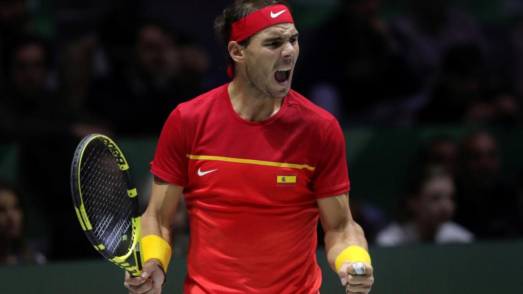 Rafa Nadal, en un momento del partido de la final de la Copa Davis entre Canadá y España