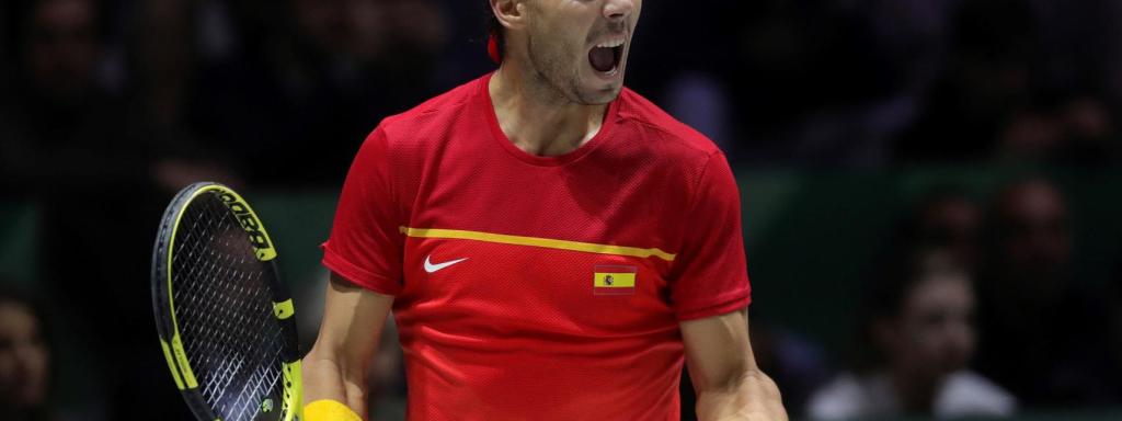 Rafa Nadal, en un momento del partido de la final de la Copa Davis entre Canadá y España