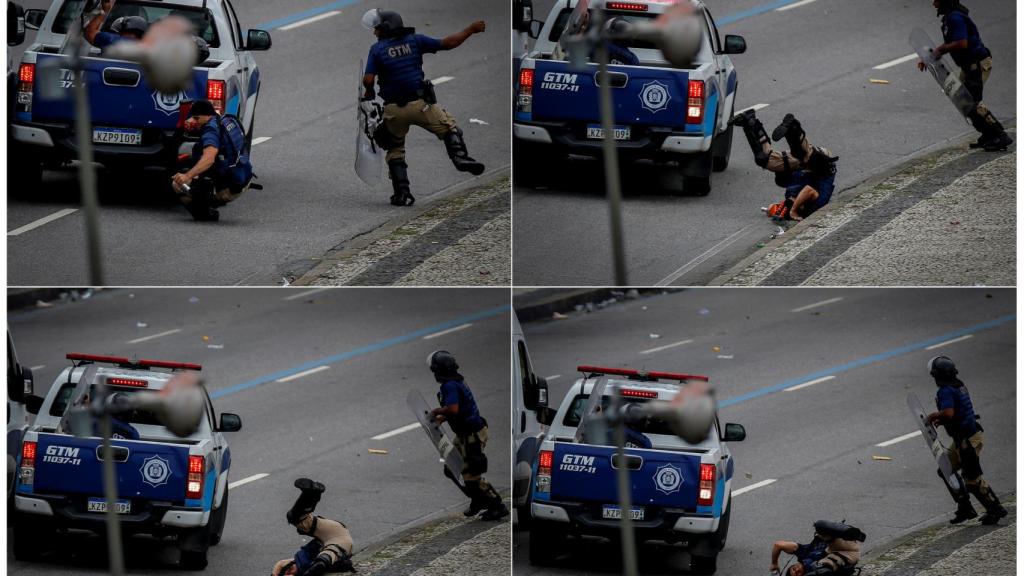 Atropellan a un policía en medio de los incidentes con los hinchas del Flamengo