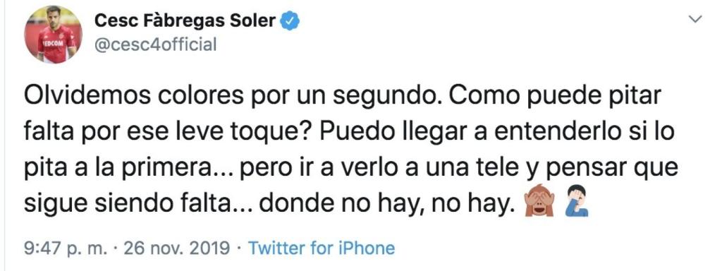 Cesc Fábregas comenta el partido entre el Real Madrid y el PSG