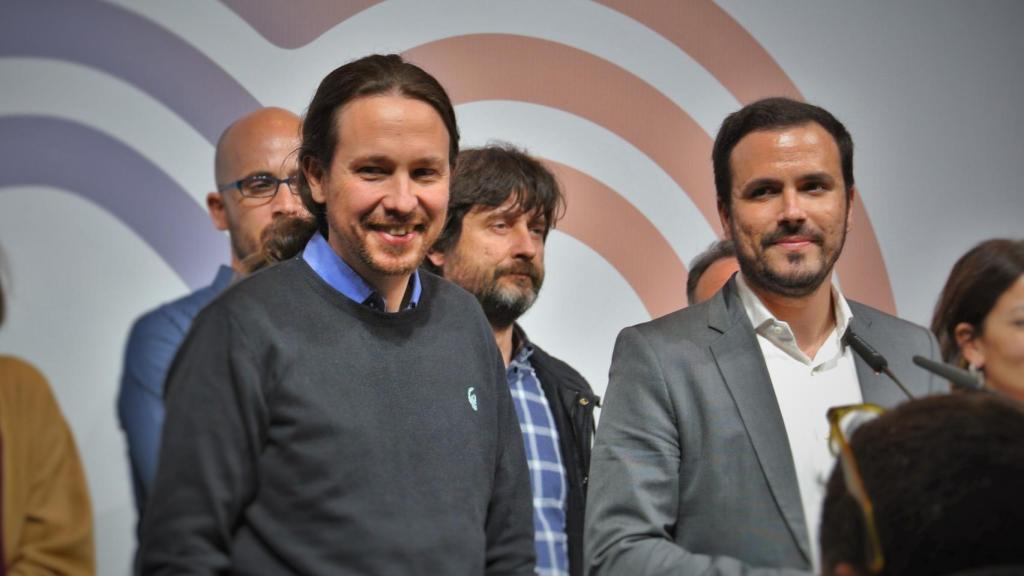 Pablo Iglesias y Alberto Garzón, líderes de Podemos e IU.