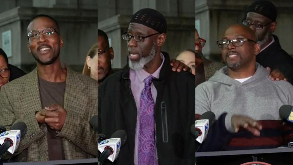 Alfred Chestnut, Ransom Watkins y Andrew Stewart, tras salir de prisión.