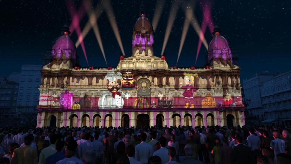 Imagen del Vídeo Mapping que se proyectará en María Pita