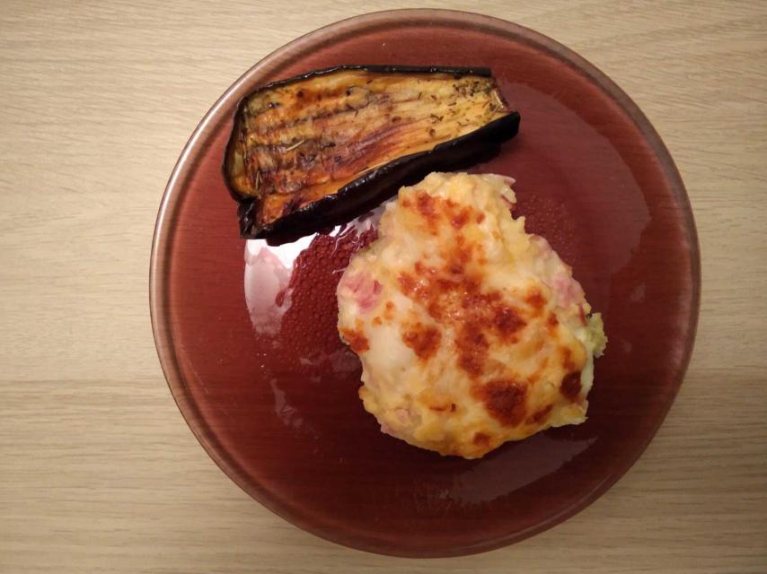 Pastel de patata y berenjena.