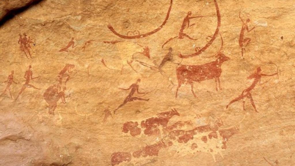 Pintura que representa una escena de cacería.