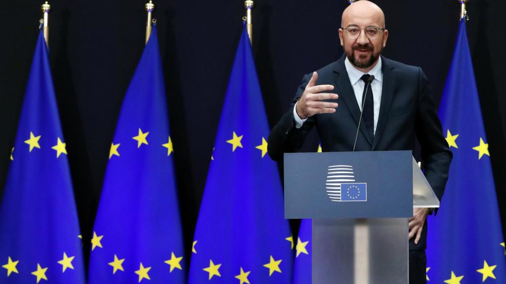 Charles Michel, durante la ceremonia de traspaso de poderes este viernes en Bruselas