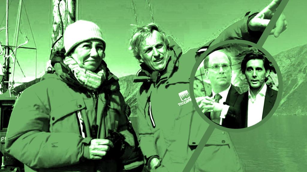 Ana Botín junto a Jesús Calleja. En la imagen pequeña aparecen José María Álvarez Pallete y