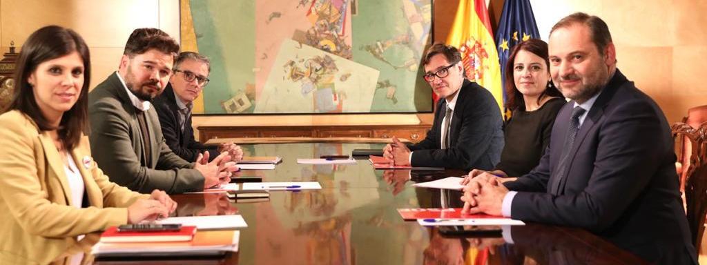 Reunión entre ERC y PSOE.
