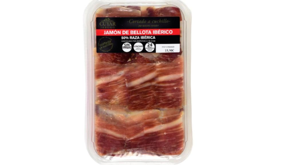 Jamón de bellota ibérico de Cuyar jabugo, el mejor del 'súper', según la OCU.
