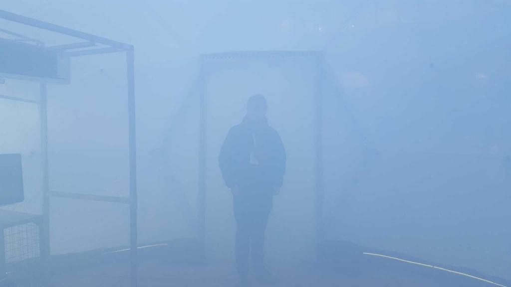 Una simulación del aire en Pekín en la exposición 'Burbujas de Contaminación'.