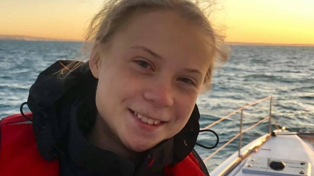 Greta Thunberg, durante su travesía por el Atlántico.