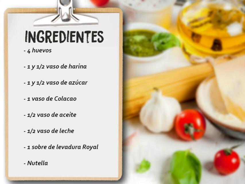 Los ingredientes necesarios para la tarta de chocolate.