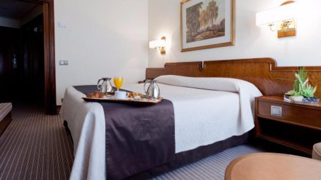 Una de las habitaciones del hotel en el que se hospedó.