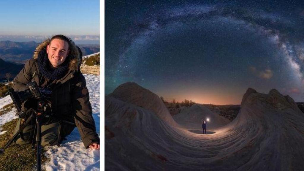 Julio Castro y una de sus fotografías