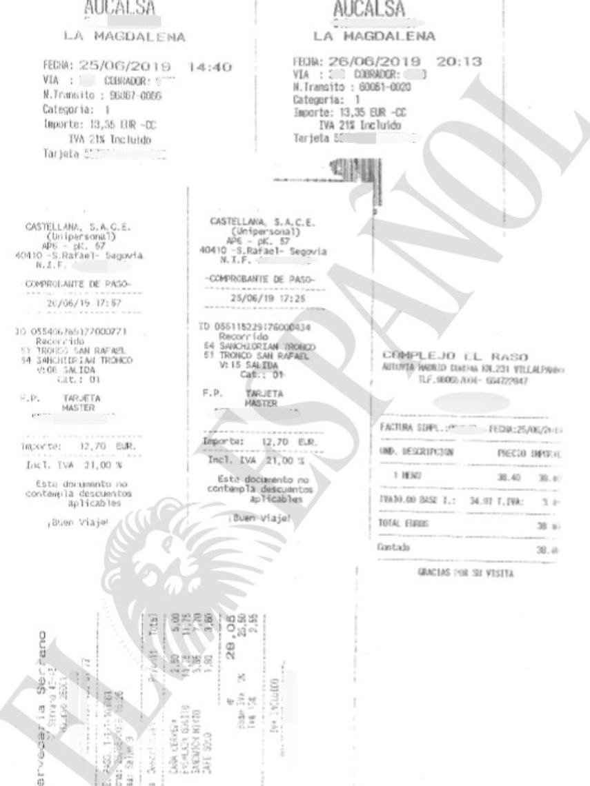 Una de las facturas del primer edil de la ciudad.