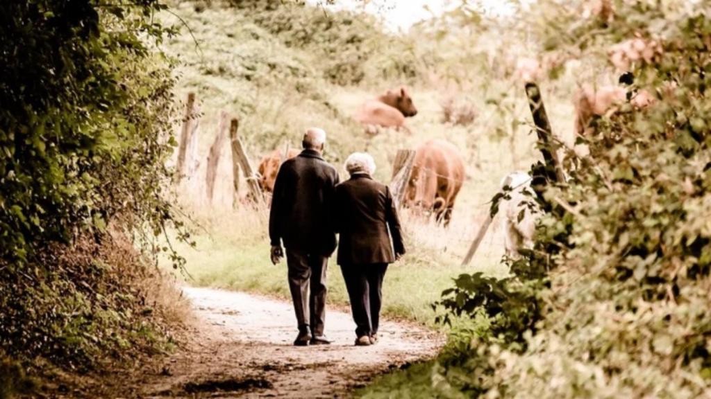 Unos jubilados paseando.