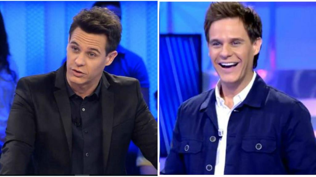 La imagen de Christian Gálvez en 'Pasapalabra' (izq.) y en 'El Tirón' (dcha.).