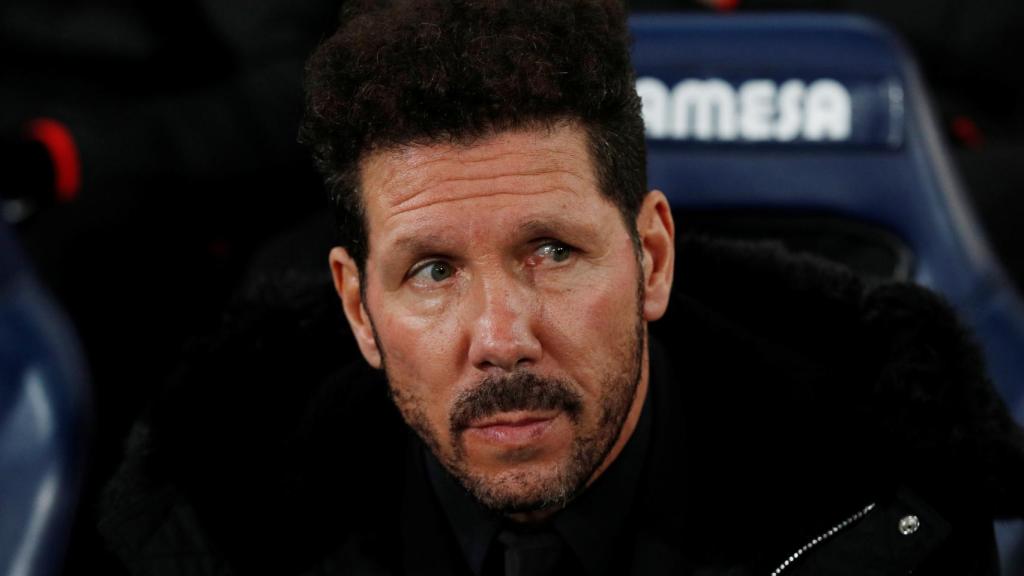 Simeone, durante un momento del partido ante el Villarreal