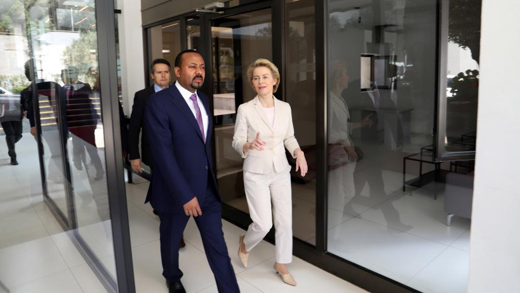 Ursula Von der Leyen y el primer ministro de Etiopía, Abiy Ahmed.