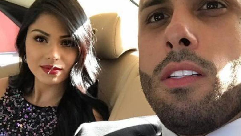 Nicky Jam y su ex Angélica Cruz, en la boda.