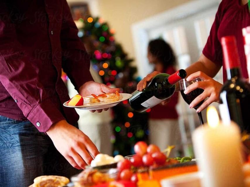 Navidad en copa de vino.