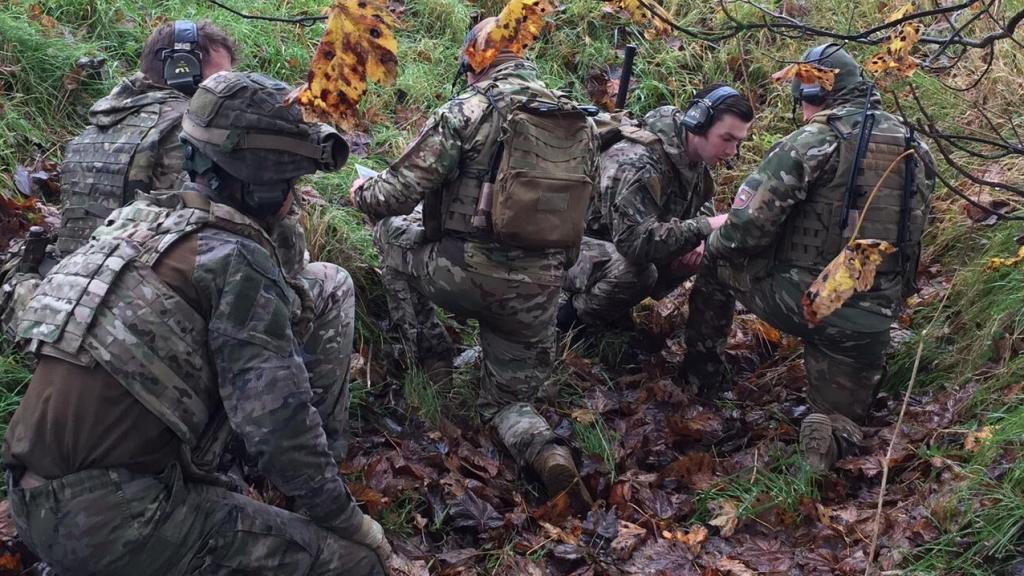 Militares en el ejercicio Terminal Strike desarrollado en Reino Unido.