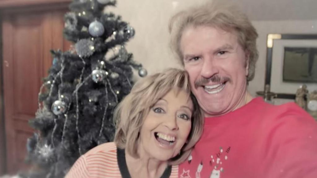 Edmundo Arrocet y María Teresa Campos durante la grabación de su primer villancico.