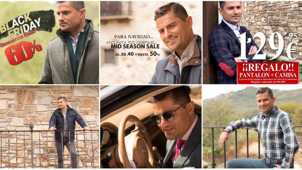 Algunas de las imágenes en las que Alfonso Merlos ha posado para el catálogo de Paco Cecilio.