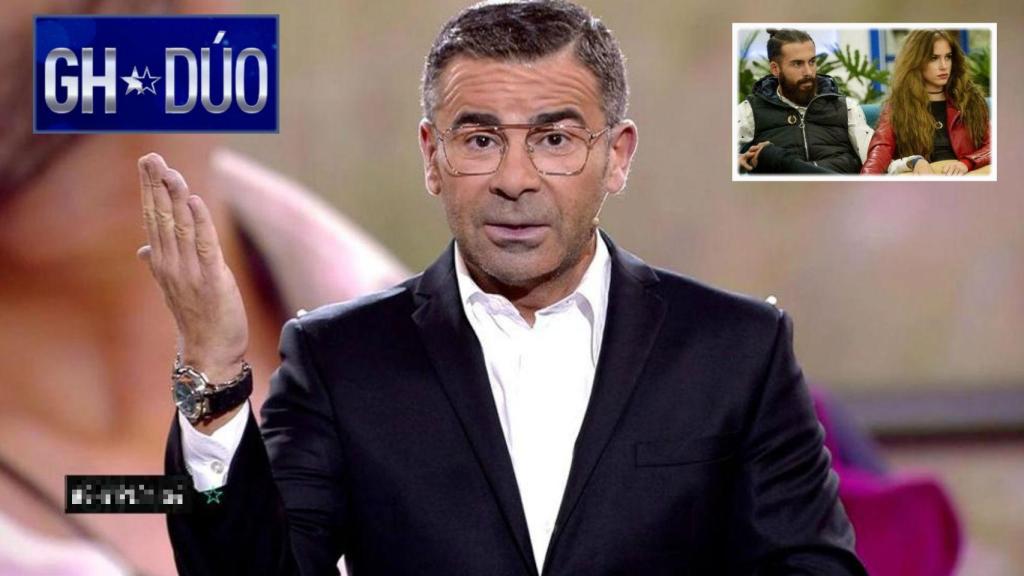 Jorge Javier Vázquez junto a Carlota, José María y el logo del programa en montaje JALEOS.