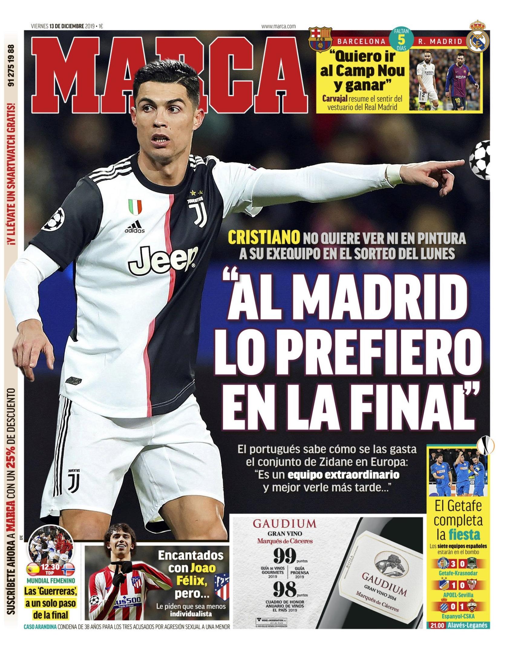Portada MARCA (13/12/2019)