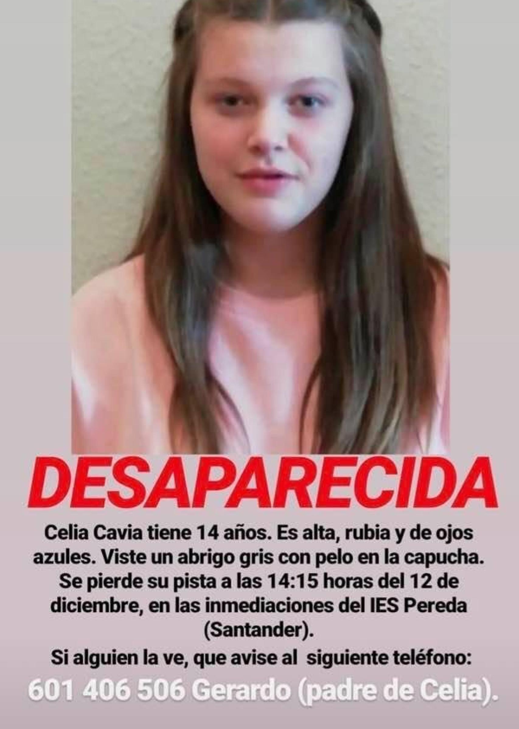 Cartel difundido por la familia de Celia.