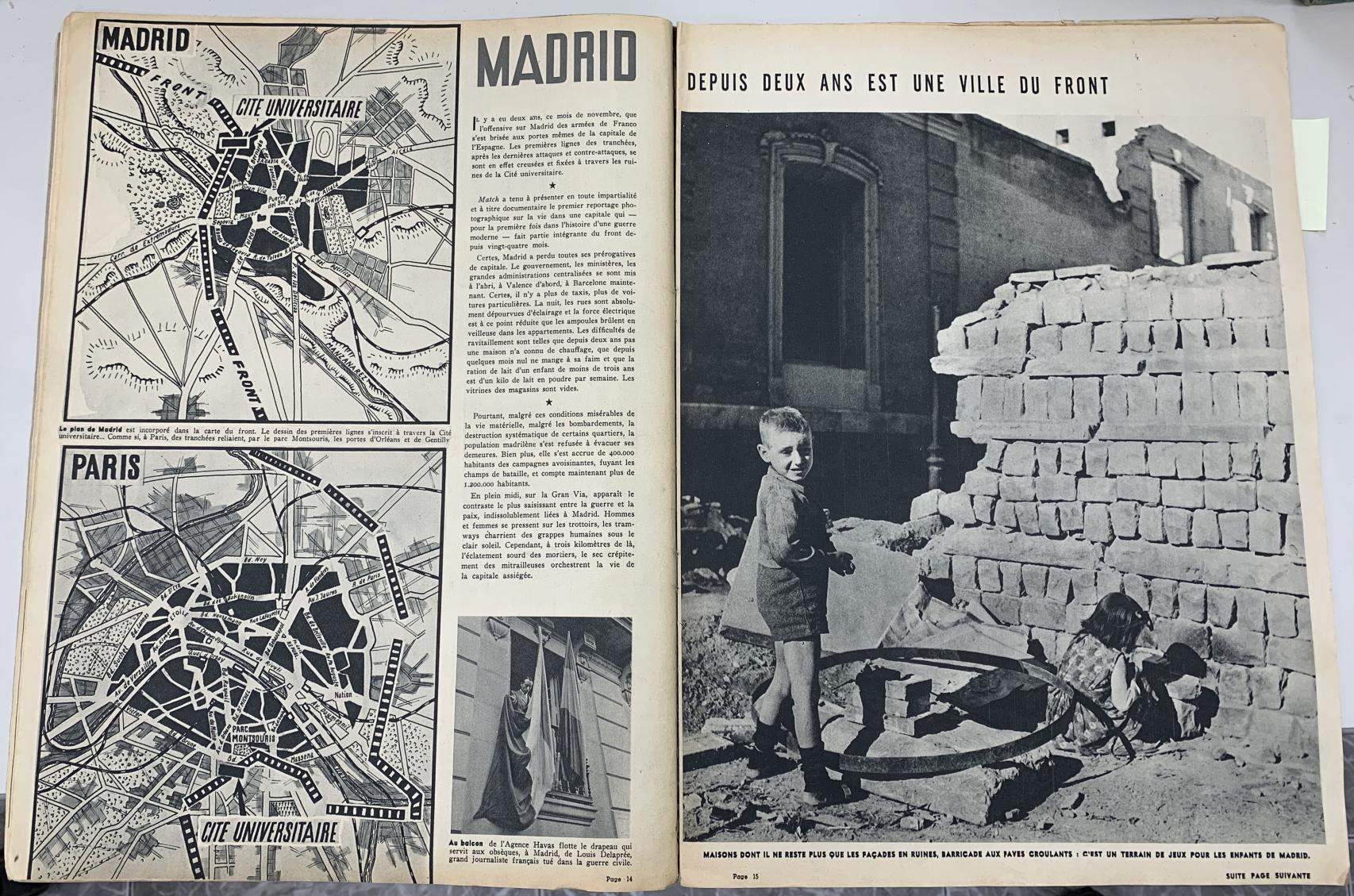 Inicio del primer reportaje que Chaves Nogales escribió para 'Match'.