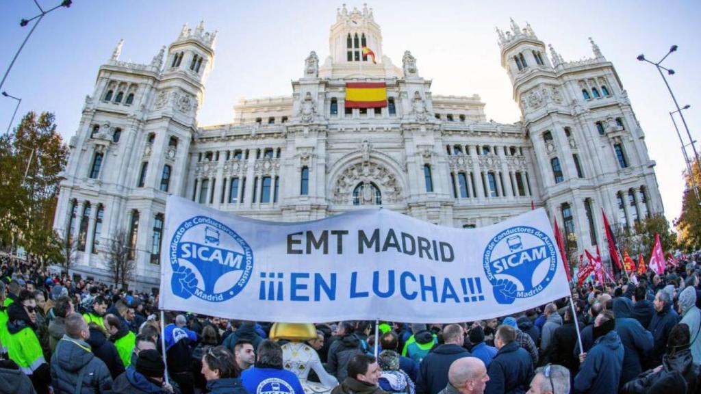 Manifestación de trabajadores de la EMT