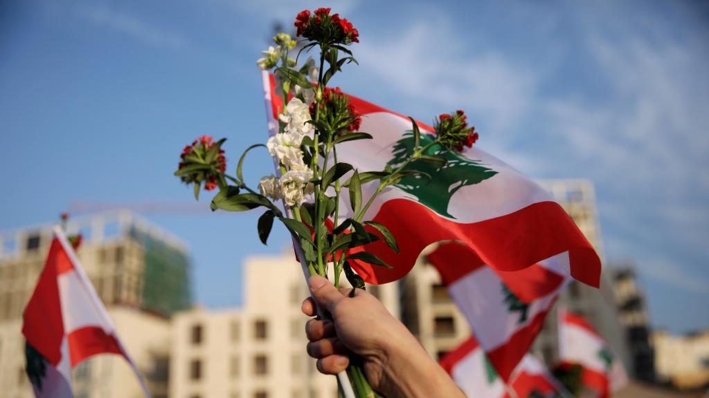 Imagen de una de las manifestaciones contra la corrupción en Beirut.