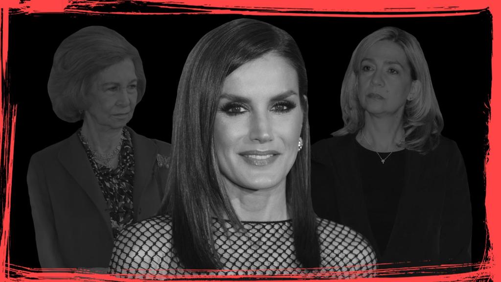 La Reina Letizia; al fondo de la imagen, la reina emérita Sofía y la infanta Cristina.