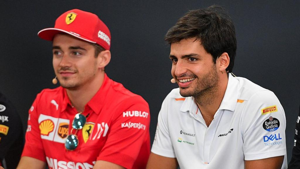 Charles Leclerc y Carlos Sainz, en una rueda de prensa