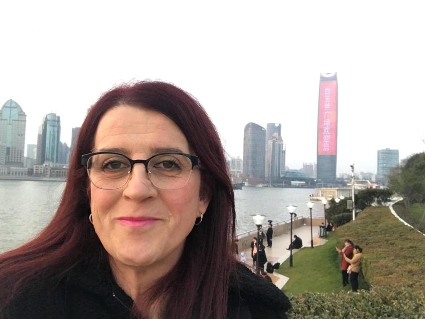 Marta Reina en uno de sus viajes