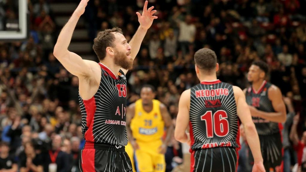 Sergio Rodríguez, en un partido de Euroliga con el Armani Milan