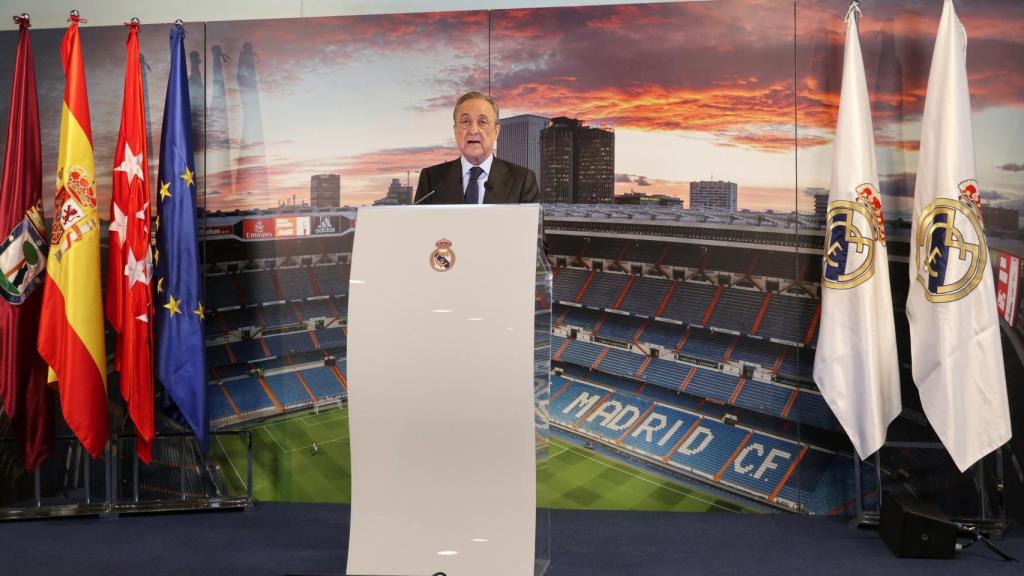 Florentino Pérez, durante el discurso